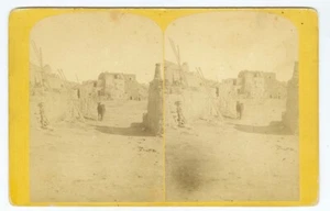 D0602~ ARIZONA JK Hillers House of Tal-Ti Indian c.1873 Powell Survey Stereoview - Imagen 1 de 2
