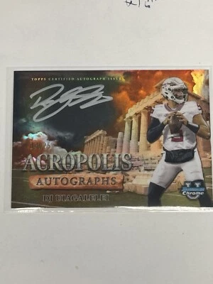 2024 Bowman Chrome U DJ Uiagalelei Acropolis Orange Refractor Auto SP 13/25 FSU. - Image 1 of 2