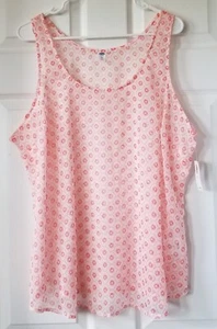 OLD NAVY White & Orange Floral Sheer Sleeveless Tank Top Women's Size XXL NWT - Picture 1 of 8