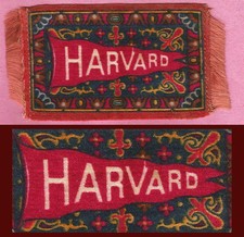 VINTAGE 1908 Harvard University Crimson Football Tobacco Silk / Felt WOW! WOW!