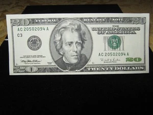 1996 Series $20 Twenty Dollar Bill Note Crisp UNC. Choice Federal Reserve $20 - Picture 1 of 4
