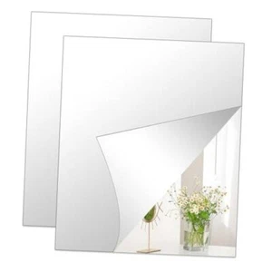 Acrylic Mirror Sheets 14'' x 12'' x 2Pcs Frameless Adhesive Mirror Tiles for - Picture 1 of 8