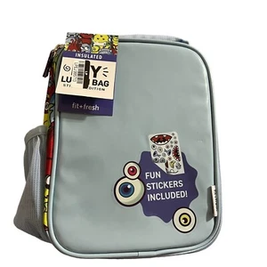 Fit & Fresh DIY Lunch Bag - Blue Monsters - Stickers Included - NEW - - Picture 1 of 7