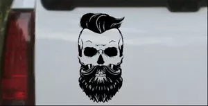 Calcomanía para computadora portátil con ventana de cráneo barba 6X3.2 - Imagen 1 de 1