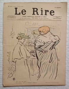C1 LE RIRE Janvier 1897 Dessin de TOULOUSE LAUTREC Alors Vous Etes Sage - Picture 1 of 2
