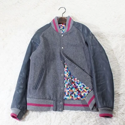 Good condition Different material《uniform experiment》Sport jacket (2) Gray - Image 1 of 4