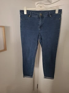Women's Joules Dark Denim Monroe Cropped Jeans Size 14 - Picture 1 of 8