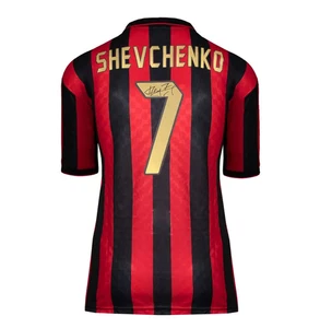 Andriy Shevchenko Signed AC Milan 1996 Home Shirt Back Fan Style Numbers COA - Picture 1 of 4