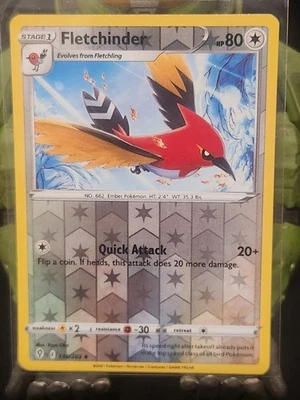 Fletchinder Reverse Holo Uncommon SWSH07: Evolving Skies 139/203 NM - Image 1 of 2