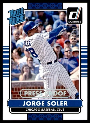 Jorge Soler Rookie #37 2015 Panini Donruss Press Proof Chicago Cubs RC /199 - Image 1 of 3