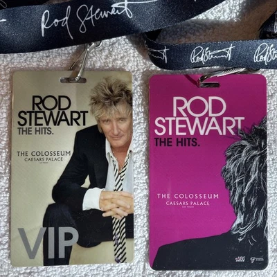 2 Rod Stewart VIP Pass Caesars Las Vegas Coliseo Concierto Firma Laminado Foto 1 de 4