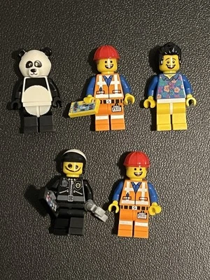 The LEGO Movie Series 1 Minifigure Lot Of 5 Emmet Panda Suit Pants Guy Bad Cop - Image 1 of 4
