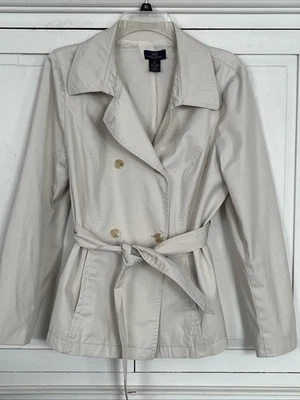 Chaqueta Brooks Brothers 346 10 Beige Doble Pecho Elastizada Gabardina Corta Foto 1 de 4