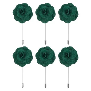 6Pcs Groom Boutonnieres Rose Boutonnieres Pins 3.5"x1.6" for Wedding Dark Green - Imagen 1 de 6