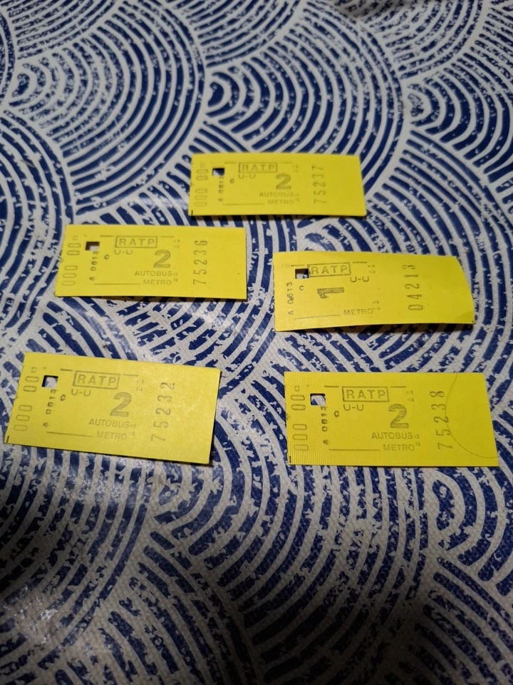 LOT 5 TICKETS RATP METRO BUS ANCIENS - Photo 1/2
