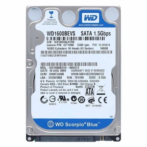 Hard Disk 160GB Western Digital SATA 2,5 " WD1600BEVS Internal Notebook Laptop - Picture 1 of 1