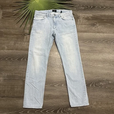 Pantalones de mezclilla Theory para hombre 31 x 29,5 Raffi calce ajustado elásticos lavado claro rectos Foto 1 de 4