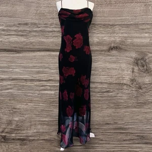 Vintage Betsy Adam Whimsigoth Floral Maxi Dress Gown 8P Corset Fairy Y2K 90s - Picture 1 of 9