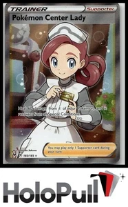SWSH04: Vivid Voltage Pokemon Center Lady (arte completo) #185/185 ultra raro - Imagen 1 de 2
