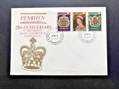 Penrhyn 1978 - FDC - 25º Su Majestad Reina Isabel II - CORONACIÓN Foto 1 de 4