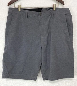Volcom True To This Shorts Mens 38 Gray Chino Flat Front Pinstripes - Picture 1 of 12