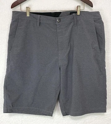 Volcom True To This Shorts Mens 38 Gray Chino Flat Front Pinstripes - Image 1 of 4