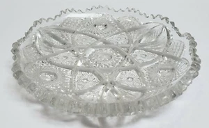 Vintage Imperial Glass Signed NuCut Crystal 6" Desert/Nut Plate Sawtooth Edge - Picture 1 of 11