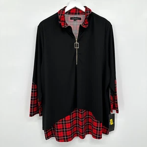 Calessa Tunic Top Shirt Size 2X Stretch Knit 3/4 Sleeve Wihimsigoth Twofer New - Picture 1 of 13