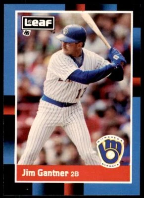 1988 LEAF JIM GANTNER . MILWAUKEE BREWERS #161 - Image 1 of 2