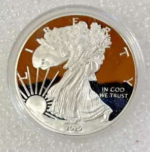 2020 American Silver Eagle/Walking Liberty Commemorative Silver Plated Coin 1oz - Picture 1 of 4