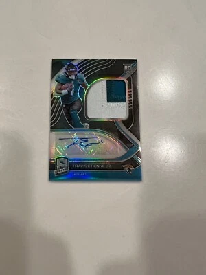 2021 Spectra Football Travis Etienne Jr RC 45/99 Patch Auto Jacksonville Jaguars - Image 1 of 3