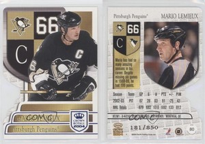 2003-04 Pacific Crown Royale Blue /850 Mario Lemieux #80 HOF