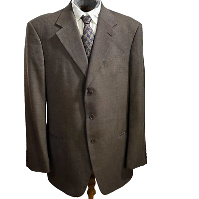 Abrigo Chaqueta Blazer Armani Collezioni Saks 5th Ave Talla 44L Marrón Lana Seda Deportivo Foto 1 de 4