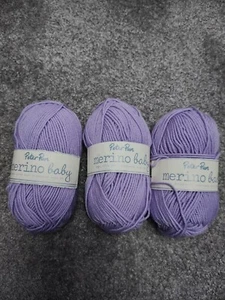 Peter Pan Merino Baby - DK - 3 X 50g Balls - Shade 3037 - Dye Lot 638 - Picture 1 of 4
