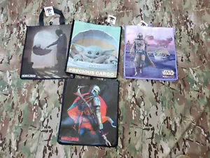 NEW 4 LOT Star Wars Reusable Lightweight Tote Bag Mandalorian Disney Yoda - Picture 1 of 4