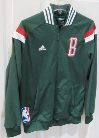 MILWAUKEE BUCKS adidas Warmup NBA Jacket Green Men's size small VGC green red Cover
