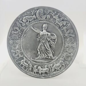 Aohna Greek Goddess Of War & Wisdom Pewter Plaque 12" Diameter