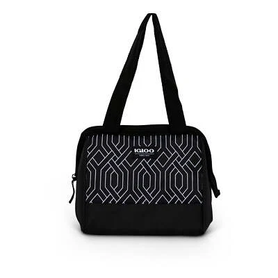 IGLOO Leftover Tote COOLER BAG, 9 Can Capacity, BLACK & WHITE TRELLIS - Image 1 of 4