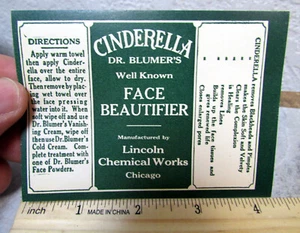 Vintage new old stock Original Label, Dr Blumers Cinderella face Beautifier - Picture 1 of 1