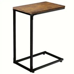 NNETM Contemporary C-Shaped Side Table in Rural Brown - Versatile and Stylish - Picture 1 of 7