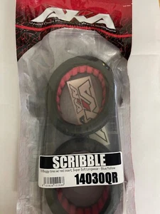 AKA SCRIBBLE 1:8 Buggy Tires w/Red Insert, Super Soft Blue/Yellow #14030QR - Picture 1 of 2