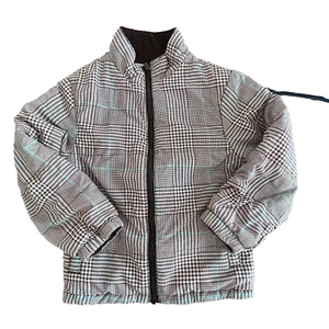 Target Kids Brown White Houndstooth Reversible Jacket Fleece Full Zip Size 6 - Picture 1 of 5
