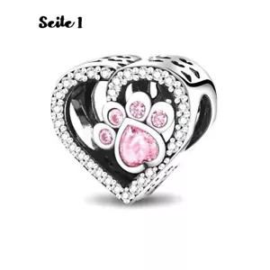 💖 Charm Anhänger "Tierliebe " 925 Silber passend für Pandora Armband Hund C11 - Bild 1 von 2