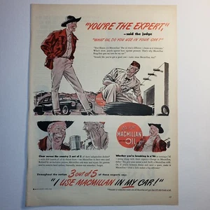 Vintage 1946 Macmillan Motor Oil - Vintage Magazine Ad - Frameable - Picture 1 of 2