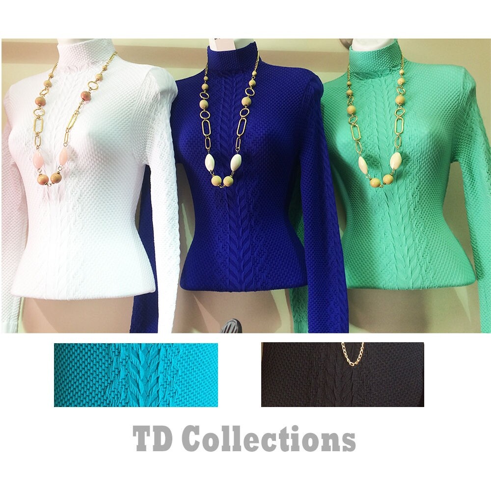 Spandex Blend Turtleneck Shirt 