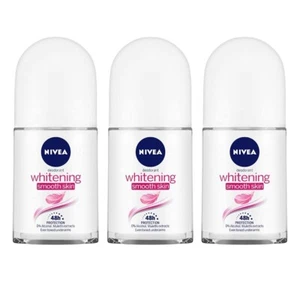 NIVEA Deodorant Roll-on, Whitening Smooth Skin for Women, 25ml (Pack of 3) - Picture 1 of 9
