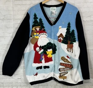 The Quacker Factory Women Ugly Christmas Sweater 1X Grandma Wacky Artsy - Picture 1 of 10
