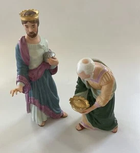 LENOX Renaissance Nativity TWO Kings 1991 Figurines Authentic Porcelain Religion - Picture 1 of 9