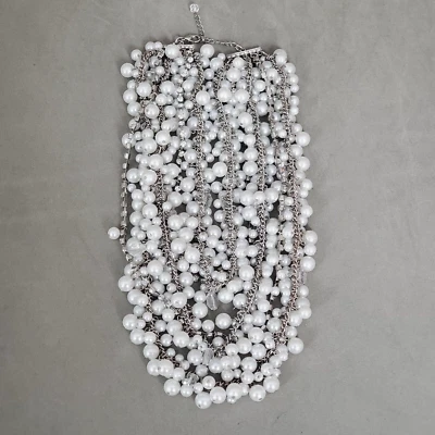 Collar Casa Blanca Mercado Negro Cuentas Multi Soporte Plata Cuentas Transparentes Piedras Foto 1 de 4