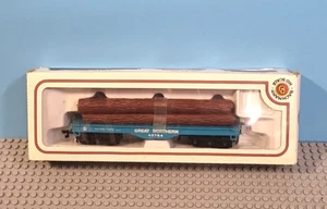 Vintage Bachmann HO Scale Great Northern 42764 Flat Log Railroad Car W Logs - Picture 1 of 5